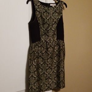 LOFT Black and gold dress